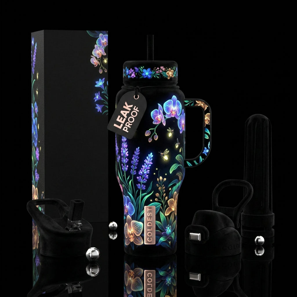 Flowers water bottle design