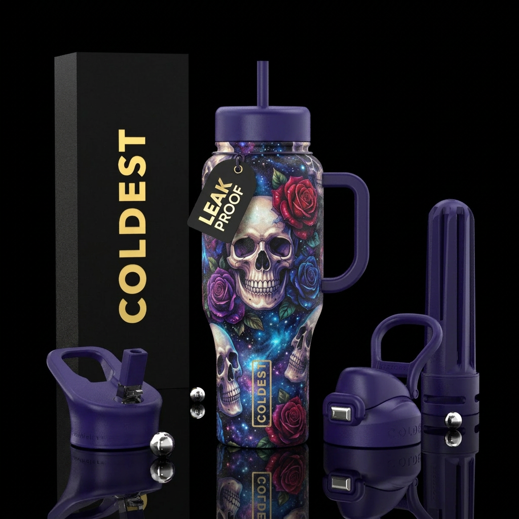 Skulls water bottle design