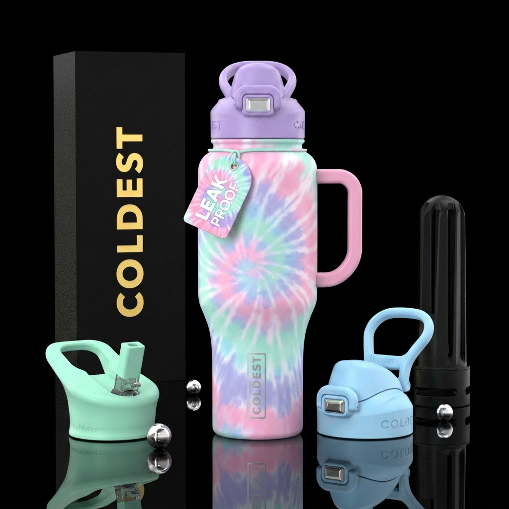 Tie dye water bottle design