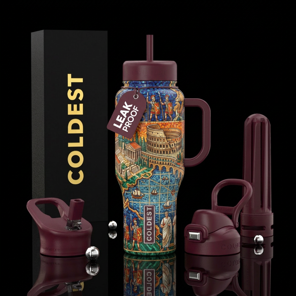 Rome art water bottle design