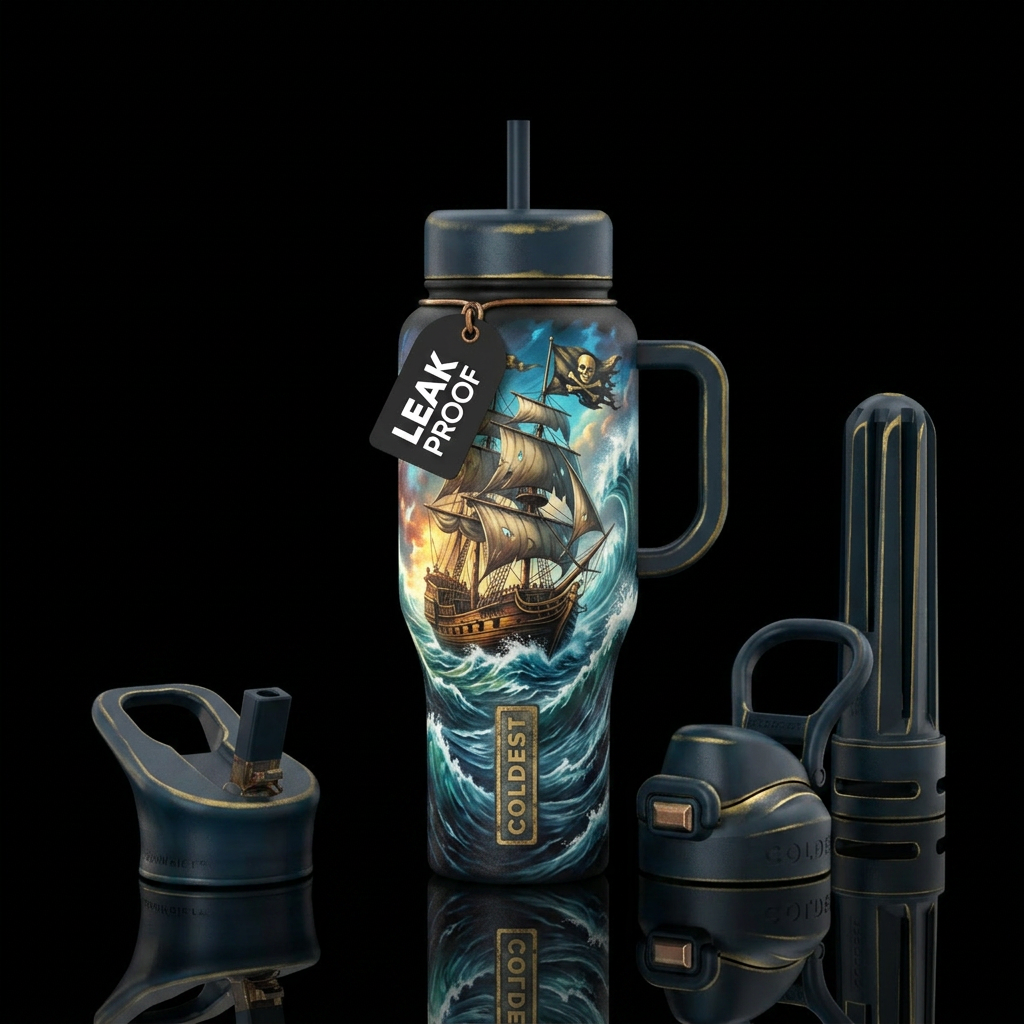 Pirate ship water bottle design