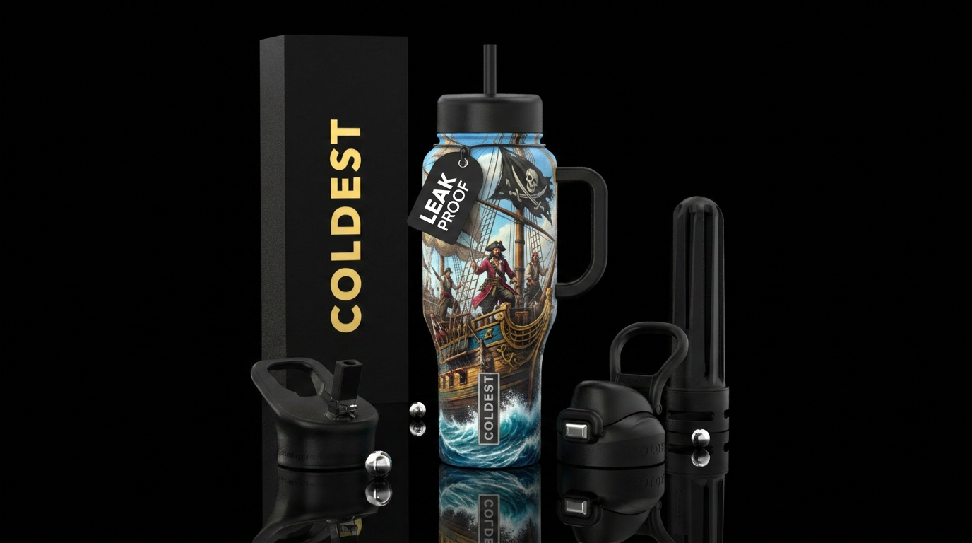 Pirates water bottle design