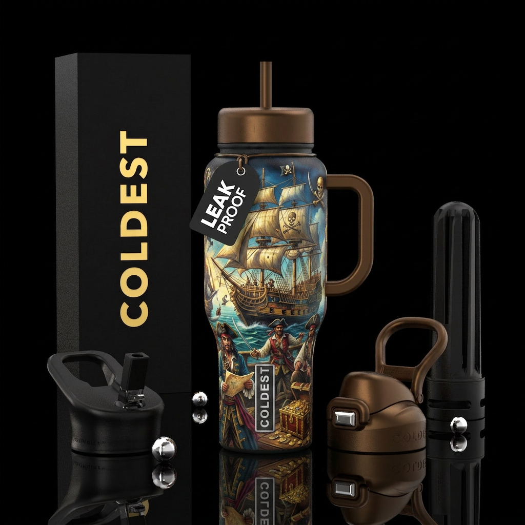Pirates water bottle design