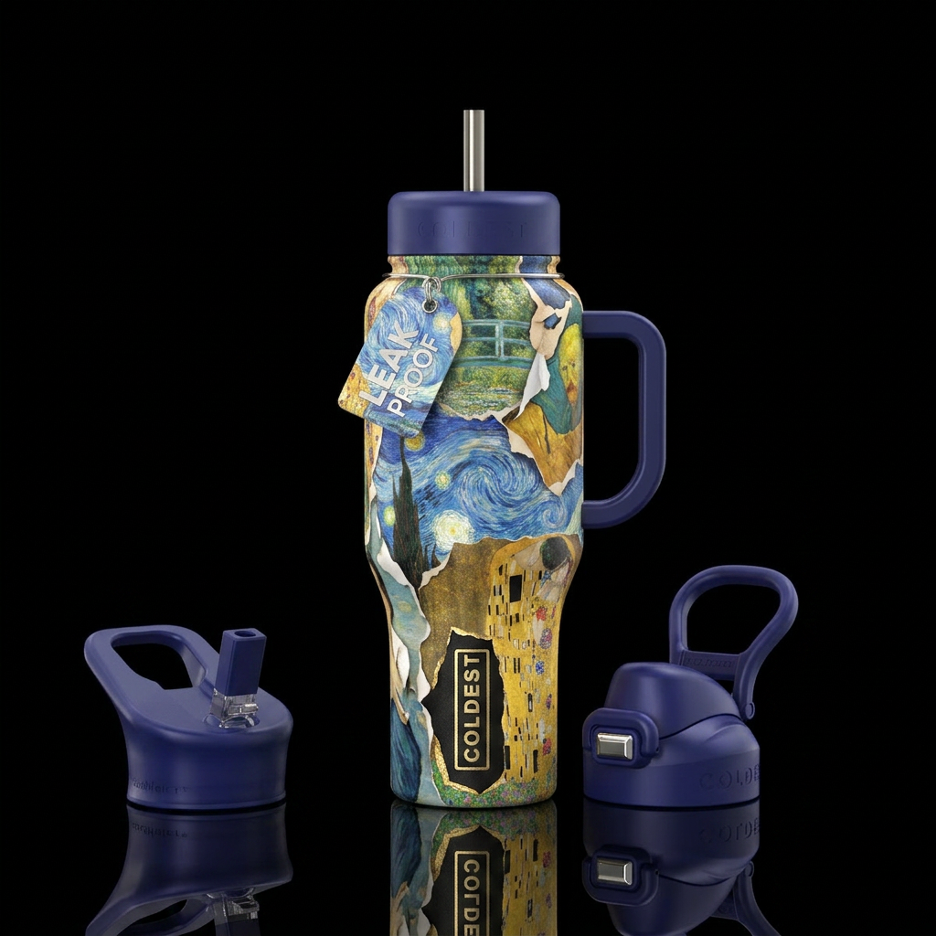 Peeling art water bottle design