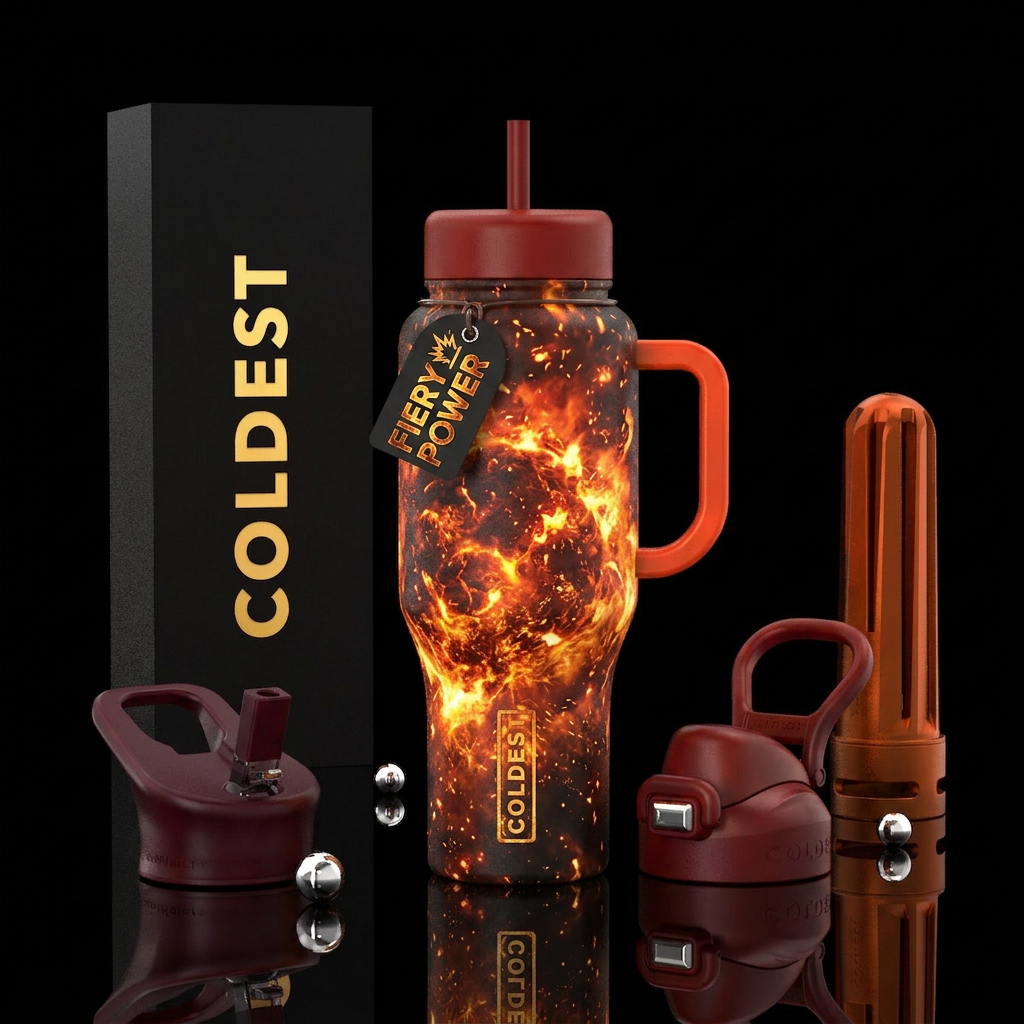 Fireball water bottle design