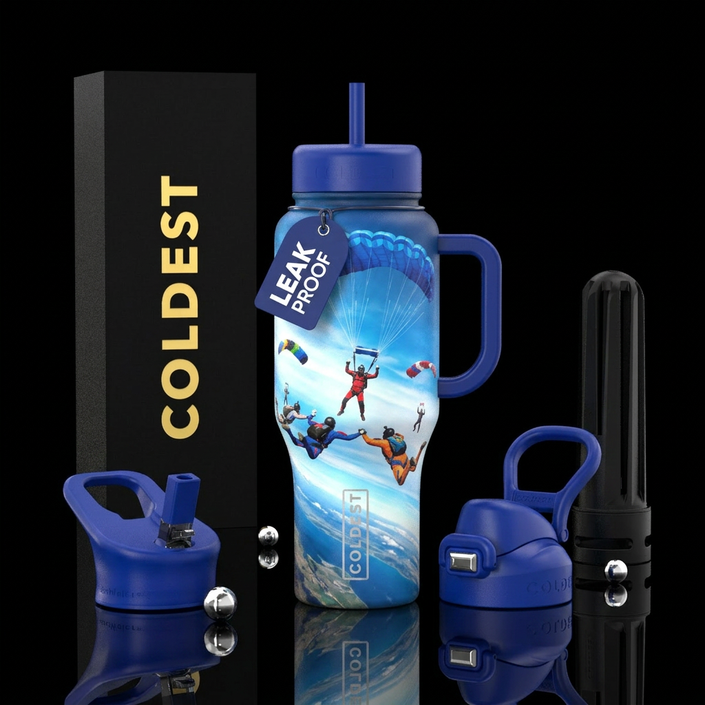 Skydiving water bottle design