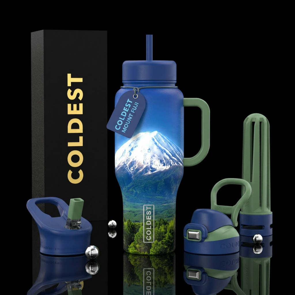Mount fuji water bottle design