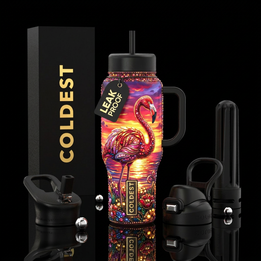 Flamingo water bottle design