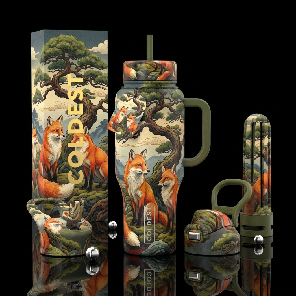 Fox water bottle design