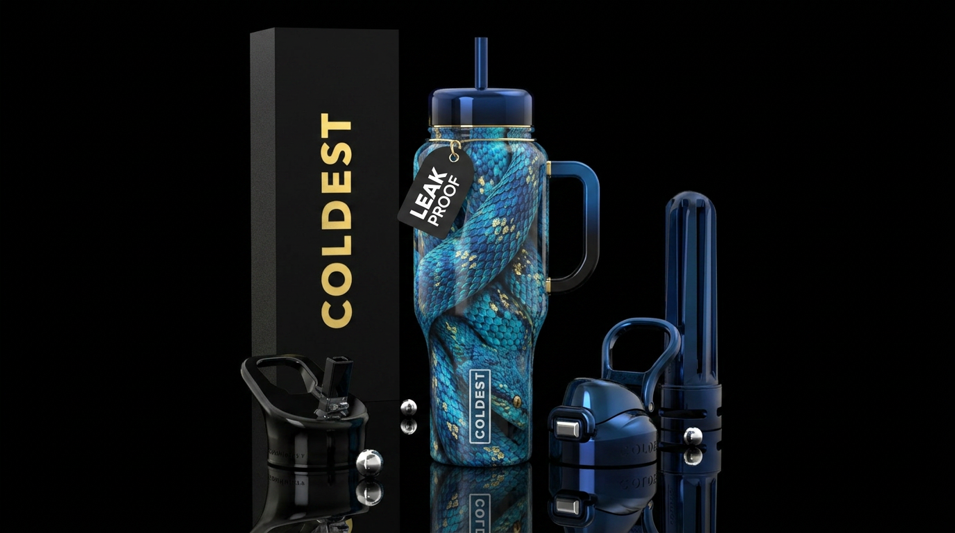 Blue snake 🐍 water bottle design