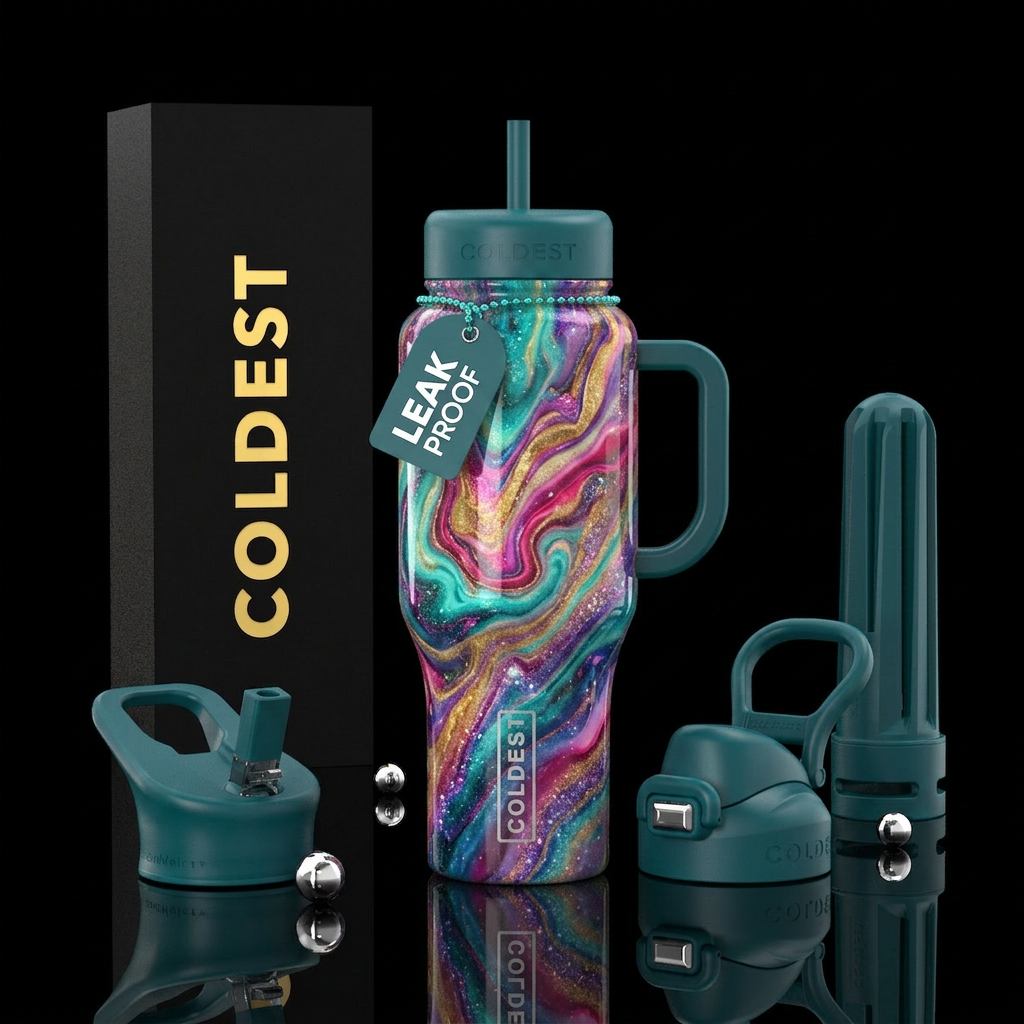Marble water bottle design