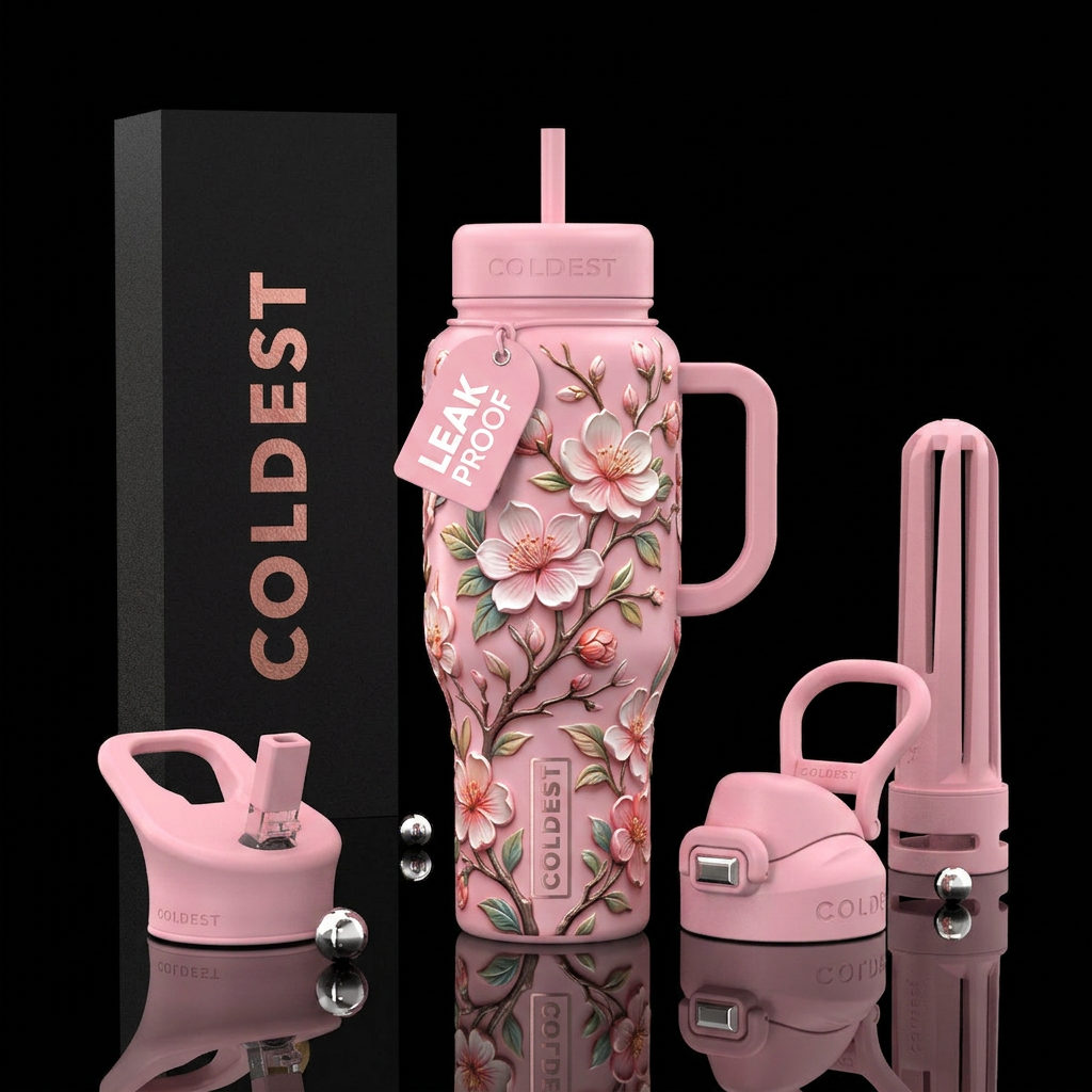 Flowers water bottle design
