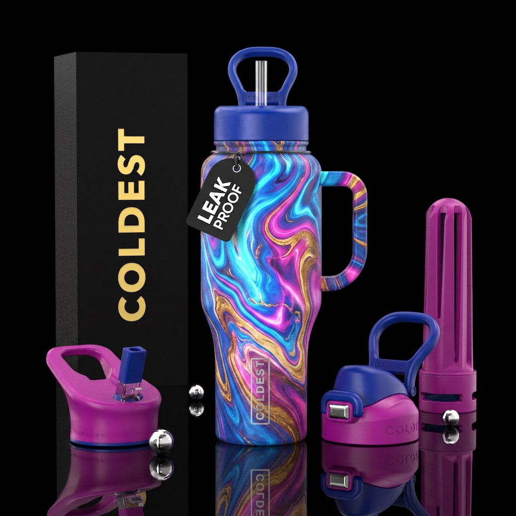 Marble water bottle design
