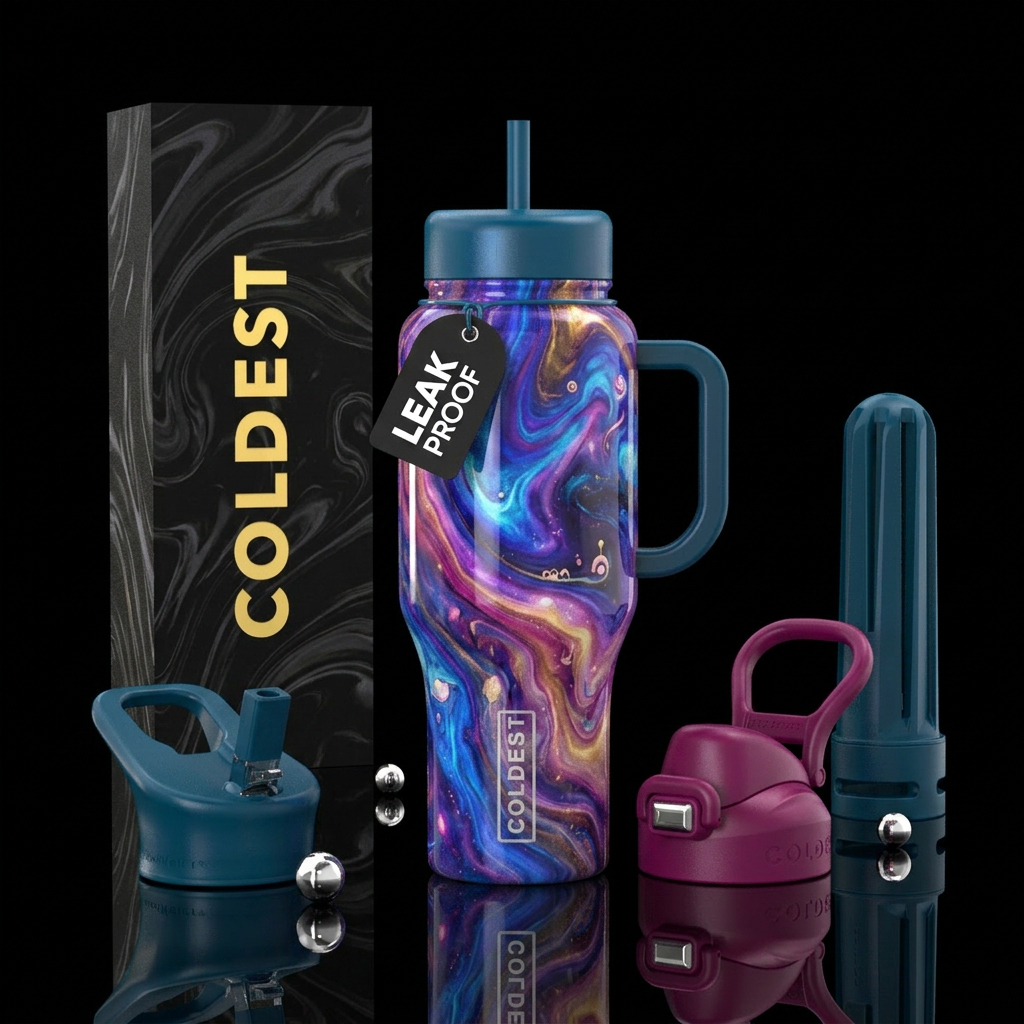 Marble water bottle design