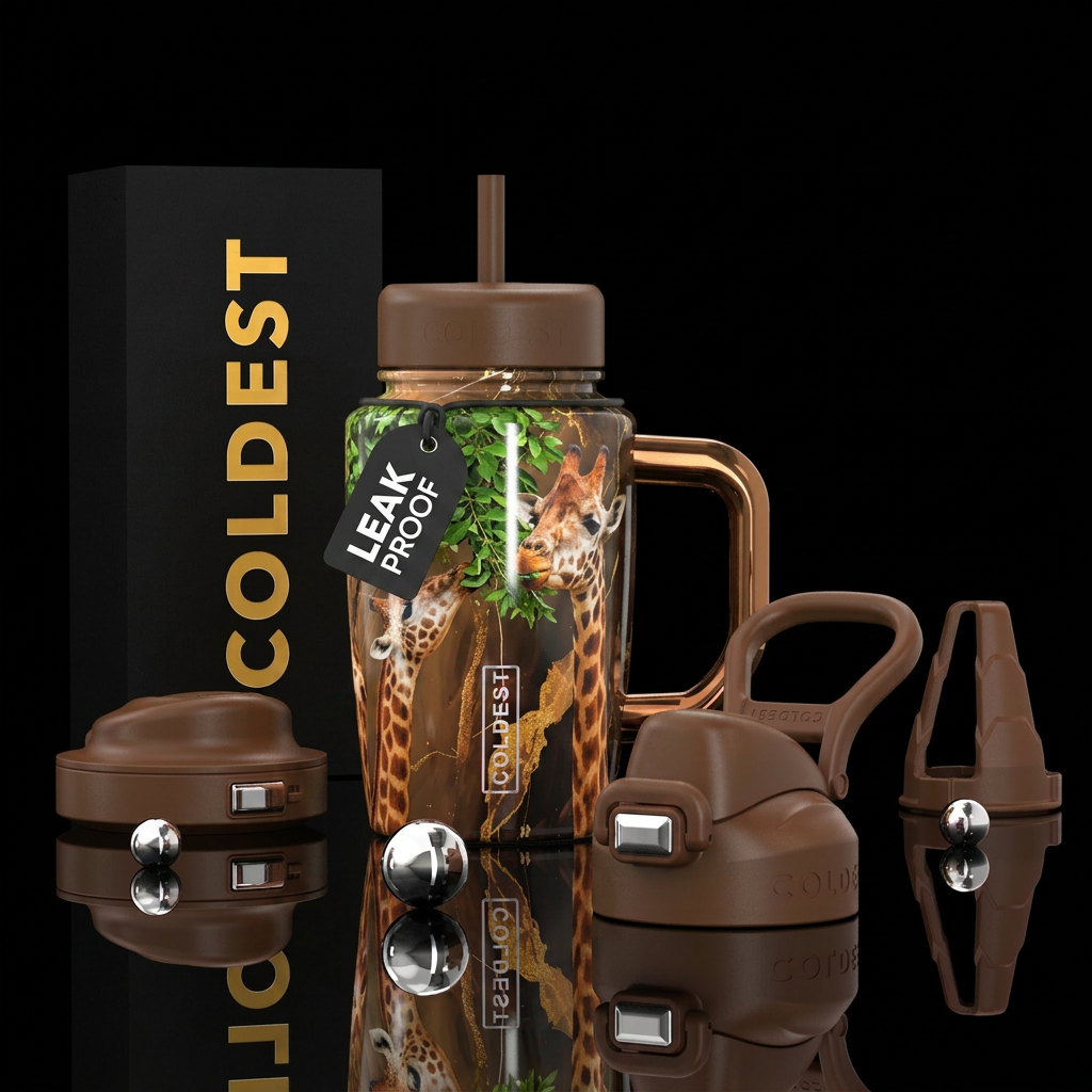 Giraffes water bottle design