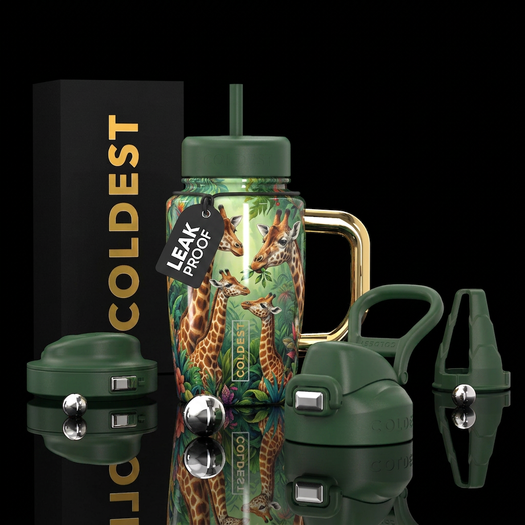 Family of giraffes 🦒 water bottle design