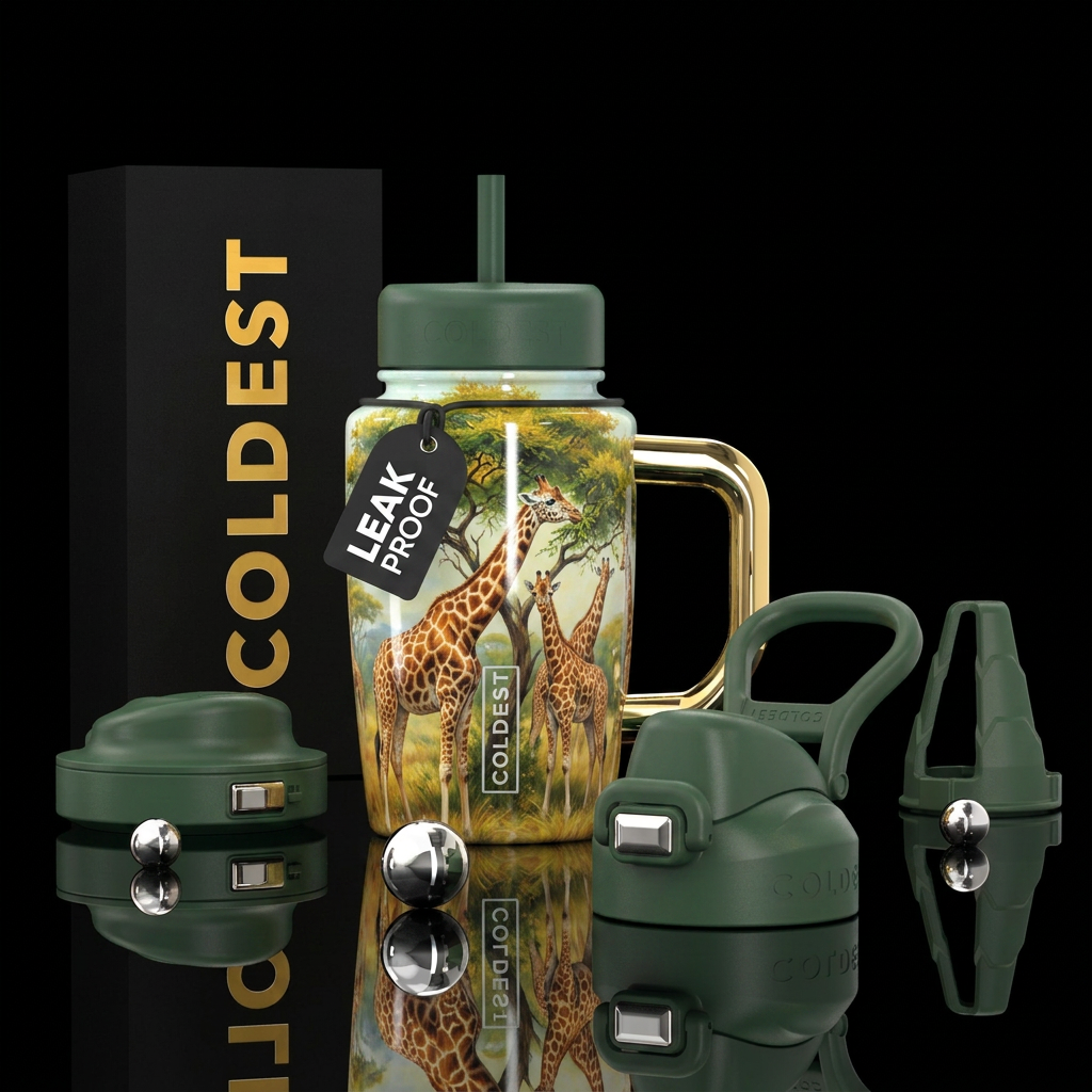 Giraffes water bottle design
