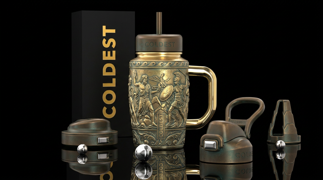 Greek art water bottle design