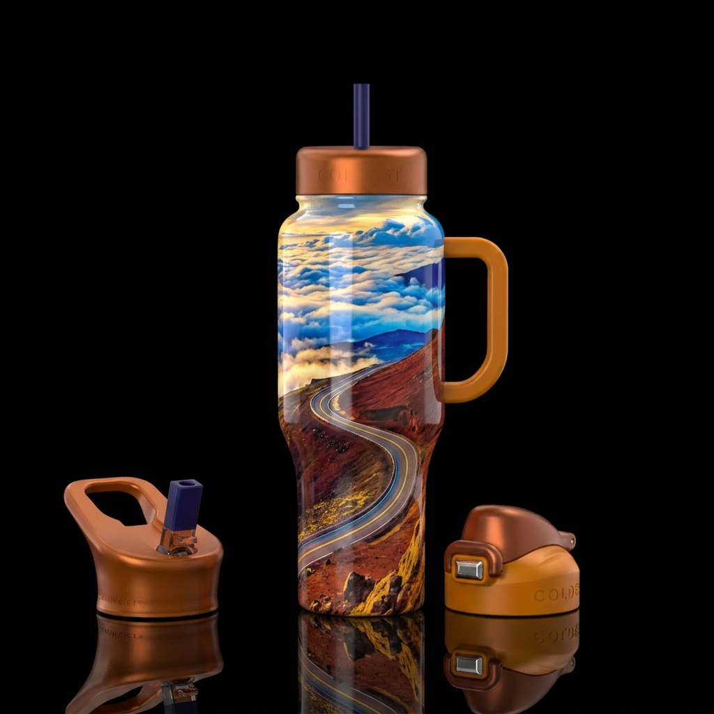 Highway to heaven water bottle design