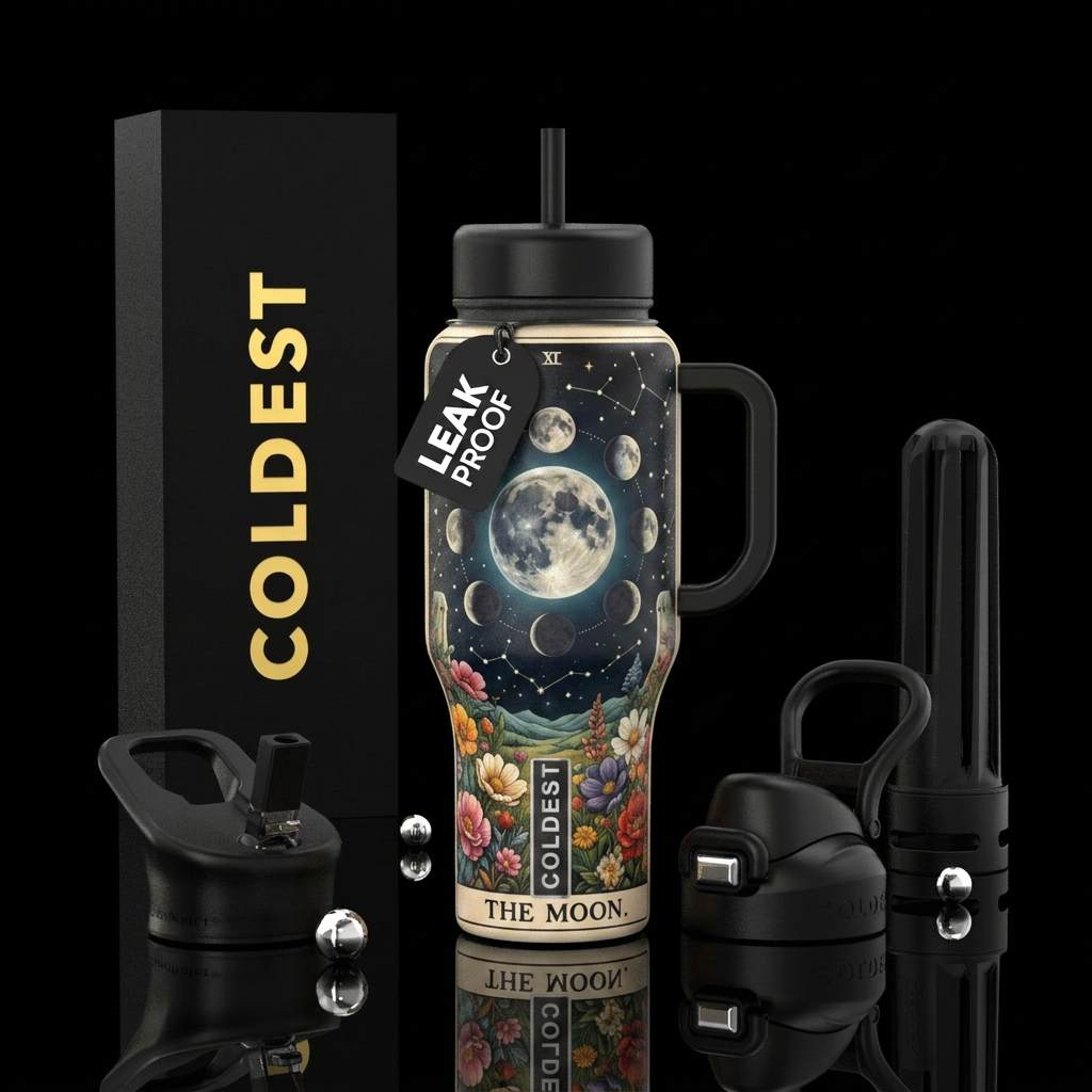 The moon water bottle design