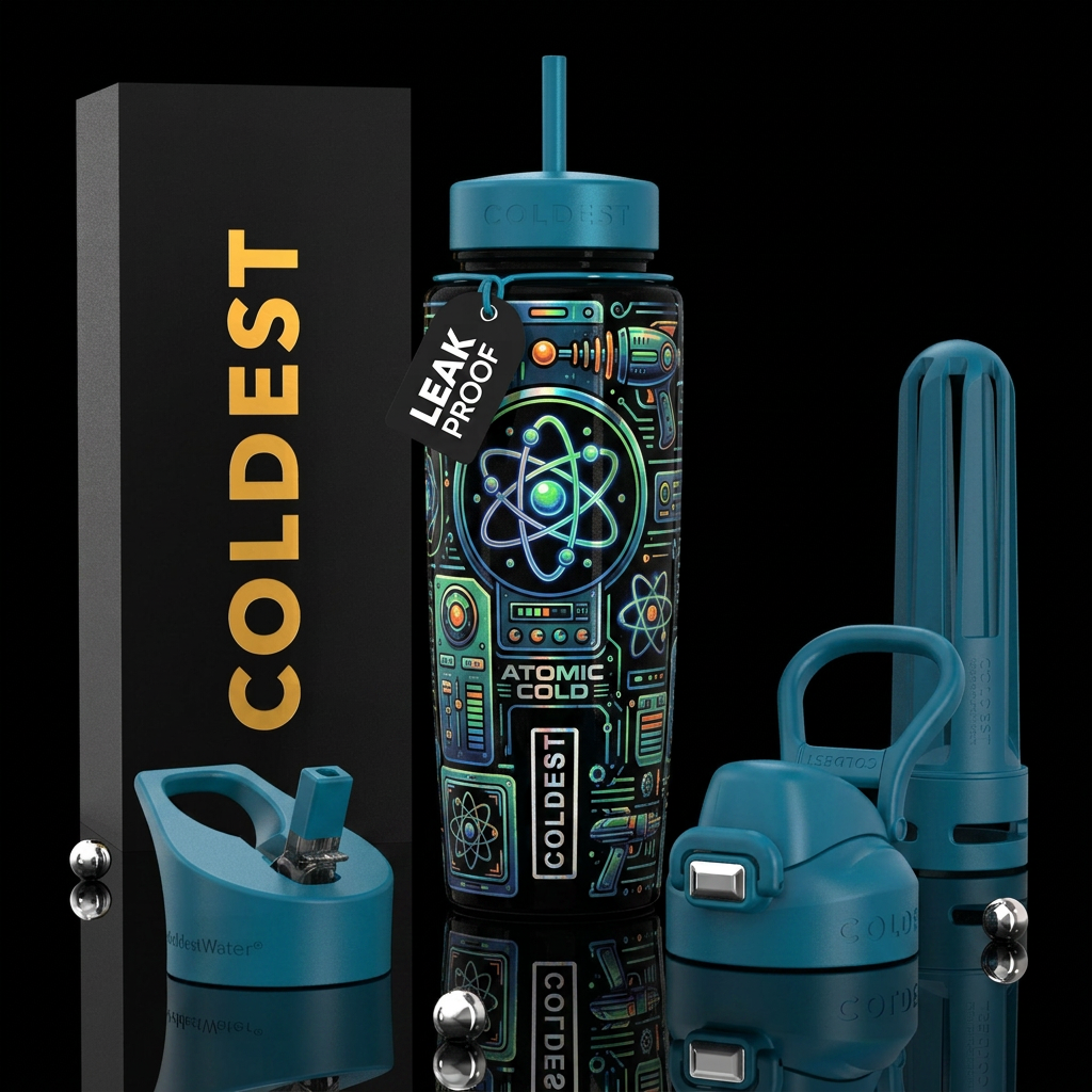 atompunk water bottle design