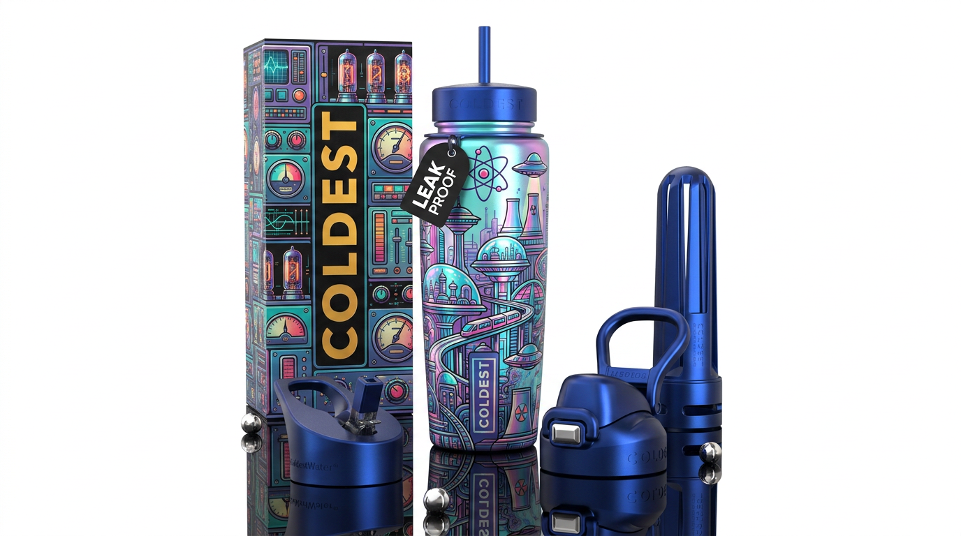 atompunk water bottle design