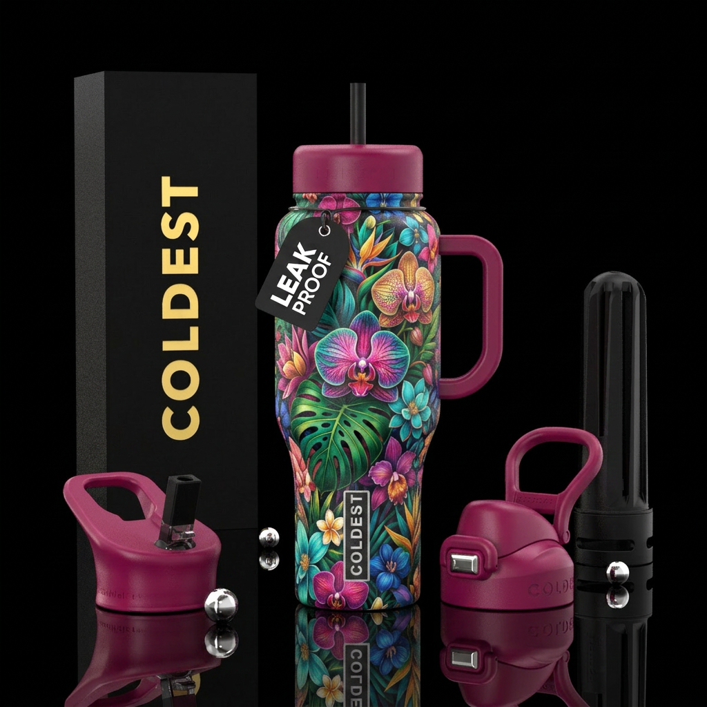 Flowers water bottle design