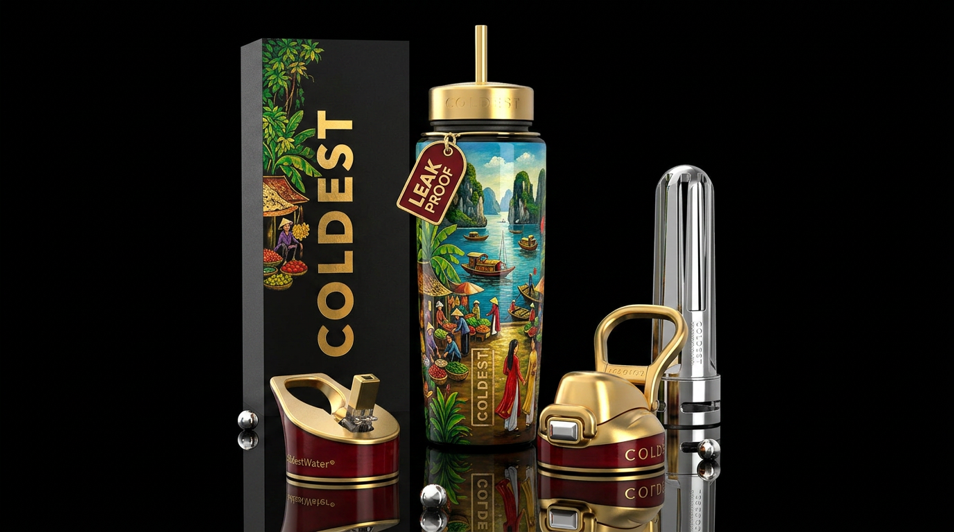 vietnamese, water bottle design