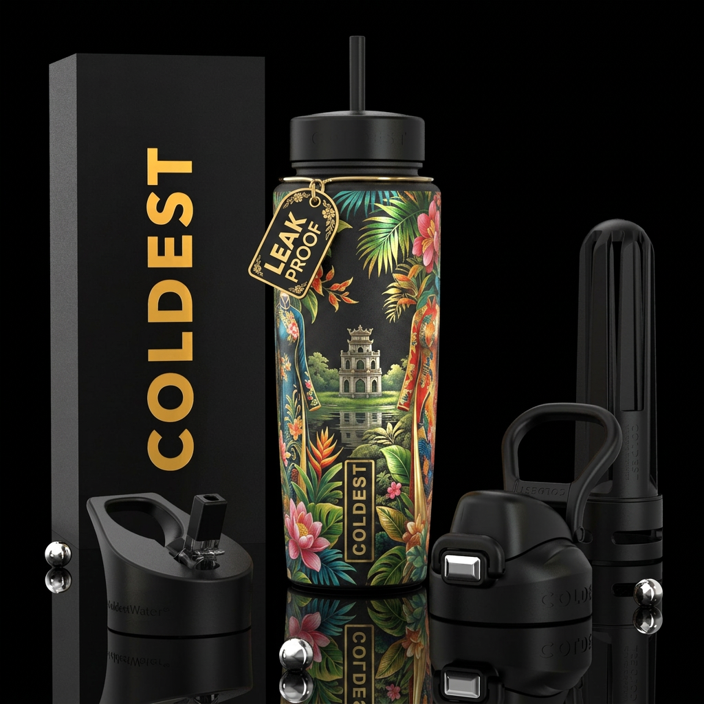 vietnamese, art,... water bottle design