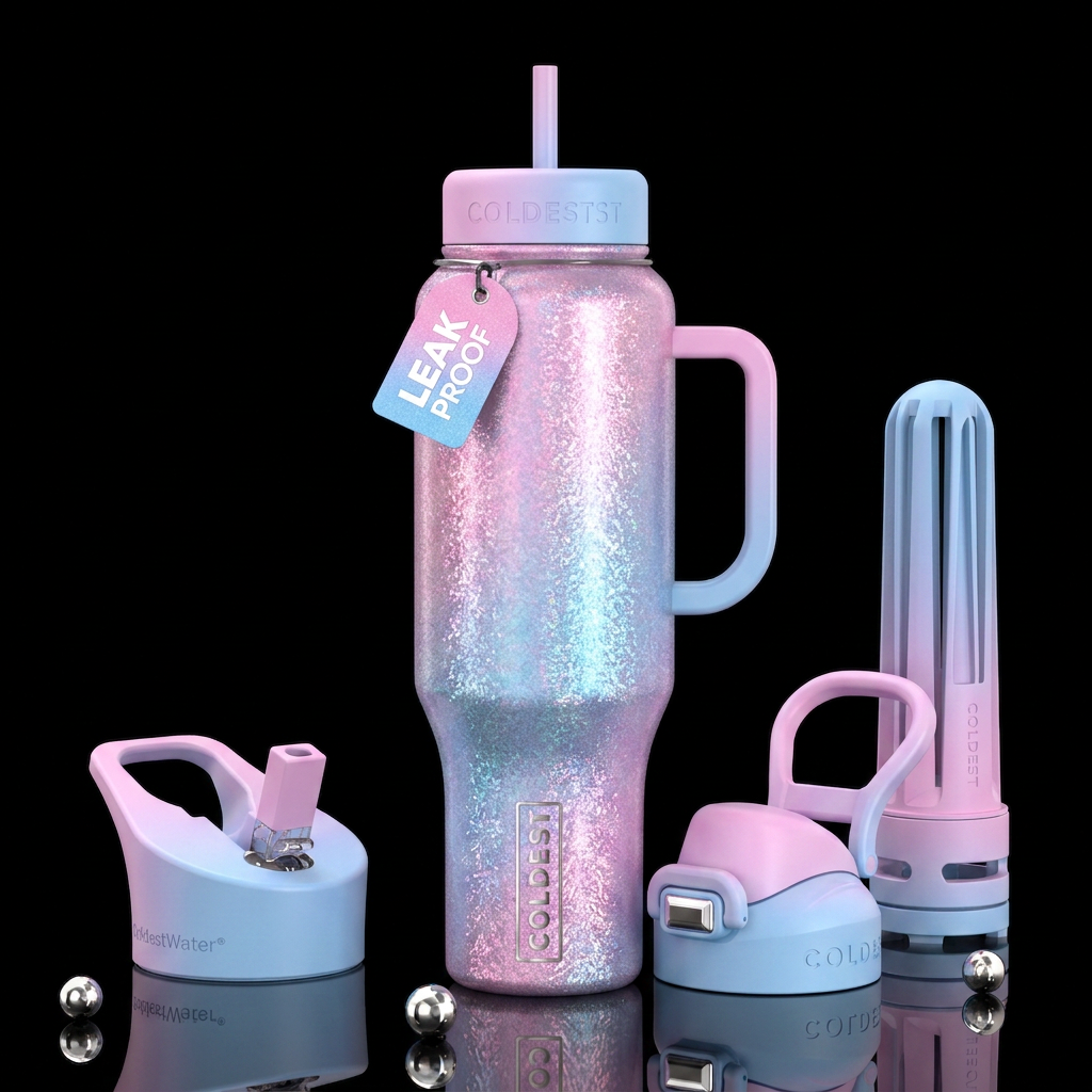 Cotton candy water bottle design