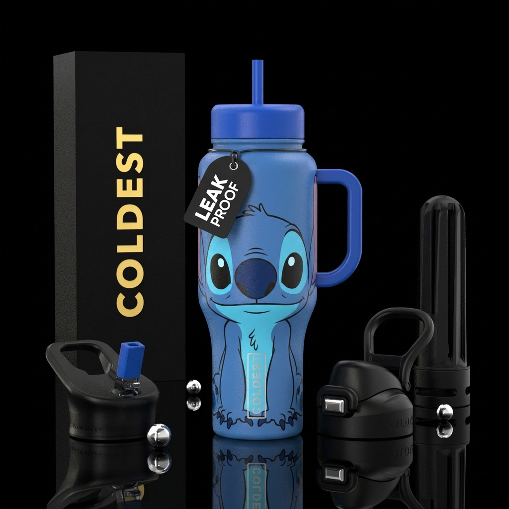 Stitch water bottle design