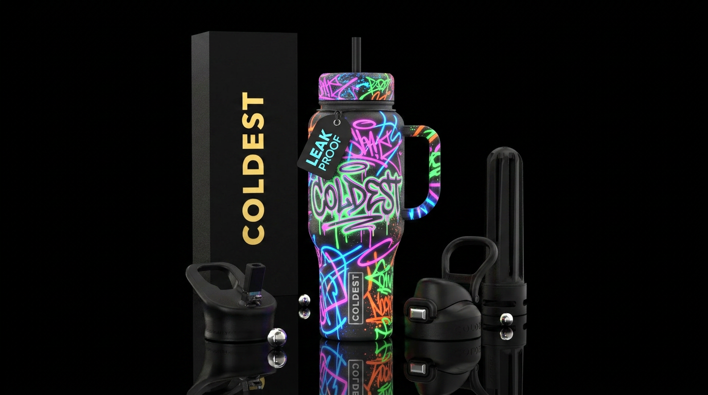 Glowie Neon graffiti coldest water bottle design
