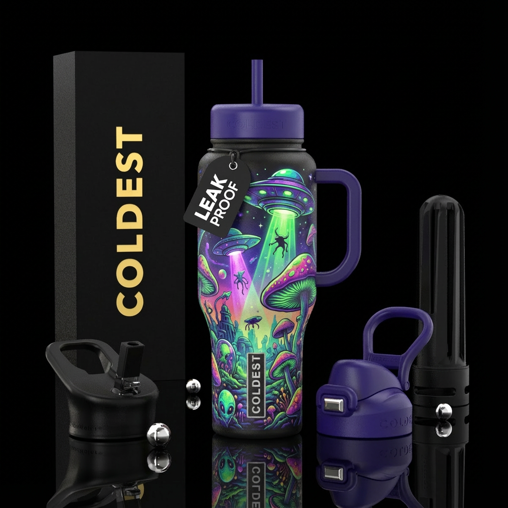 All four seasons in four sections vertically water bottle design