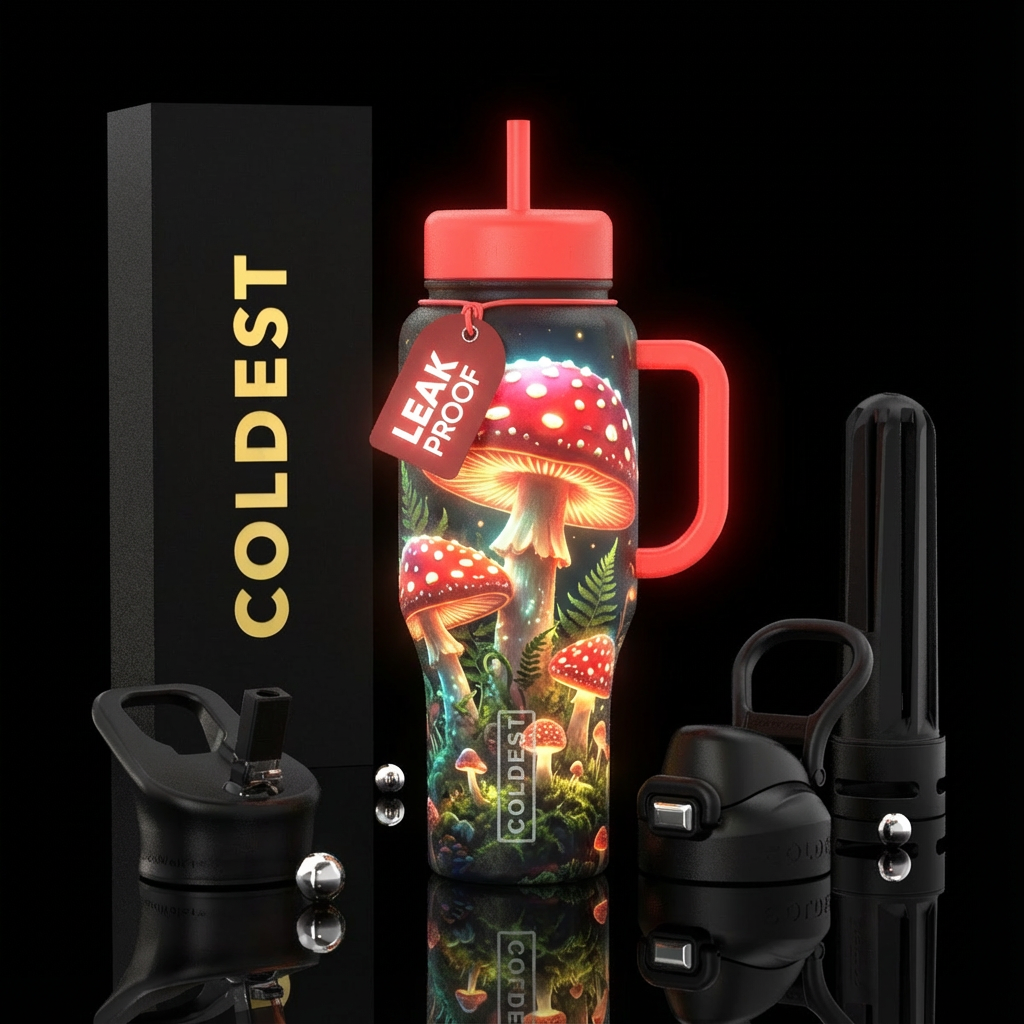 Amanita muscaria, Glowy water bottle design