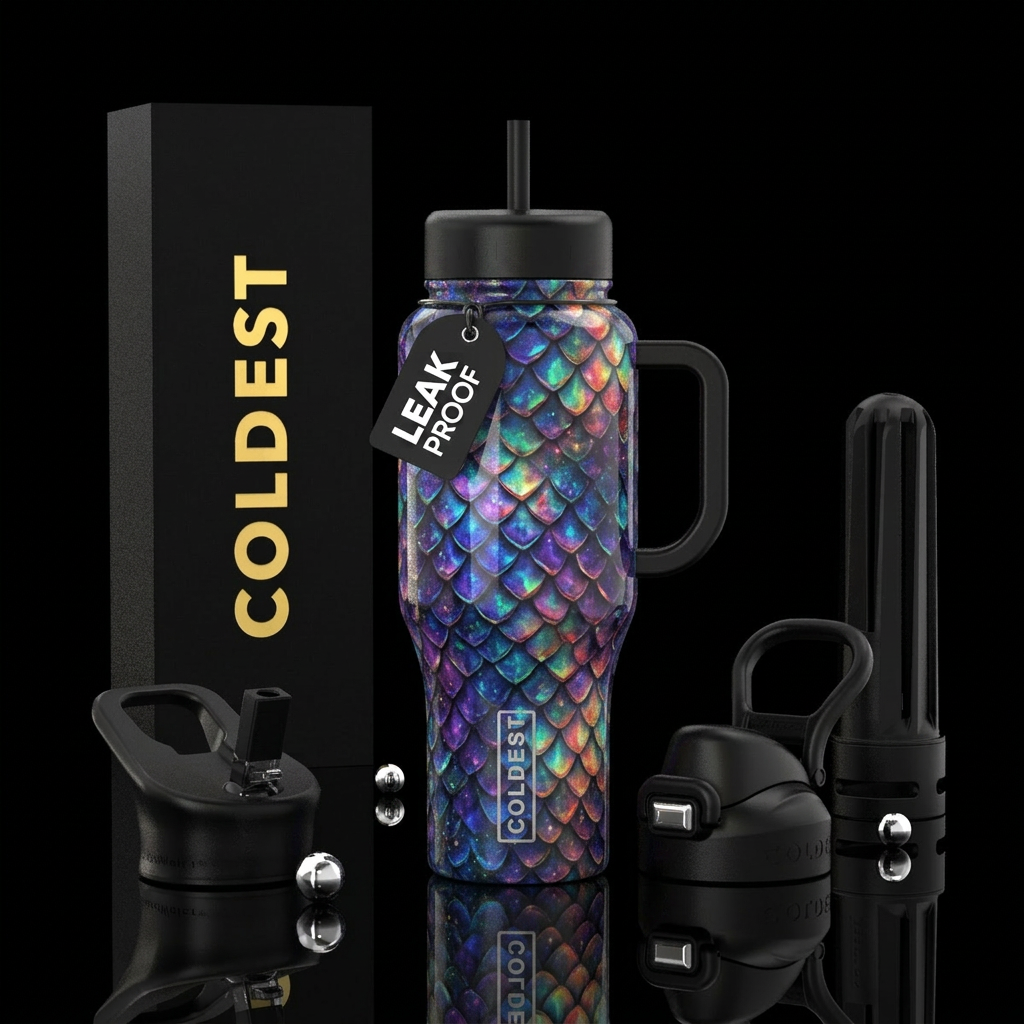 seamless, mythical, beautiul water bottle design