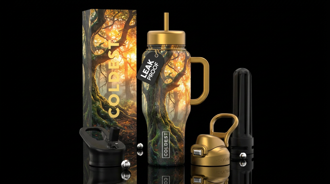 enchanted woods, sunrise, mesmerizing, mesmerizing water bottle design
