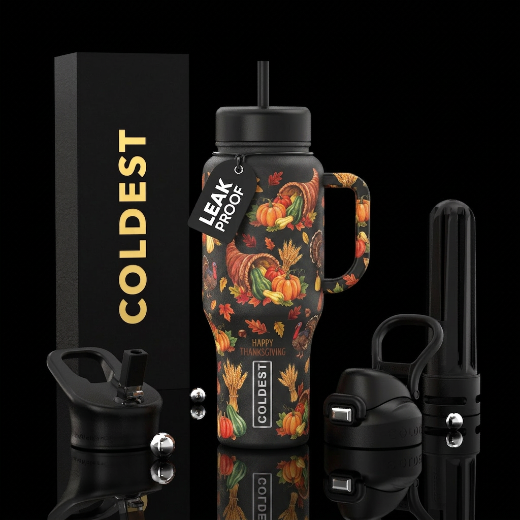 Thanksgiving water bottle design