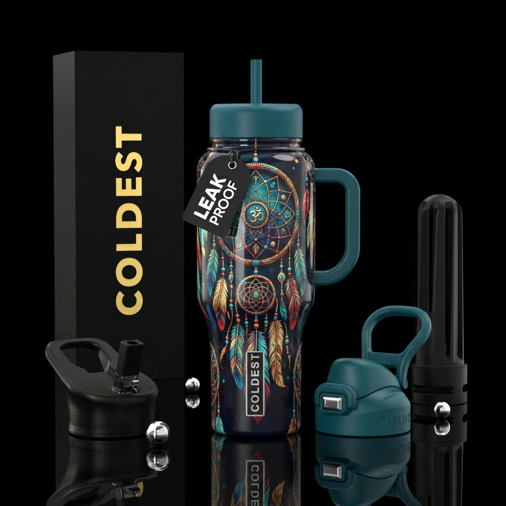 Spiritual Indian dream catchers water bottle design
