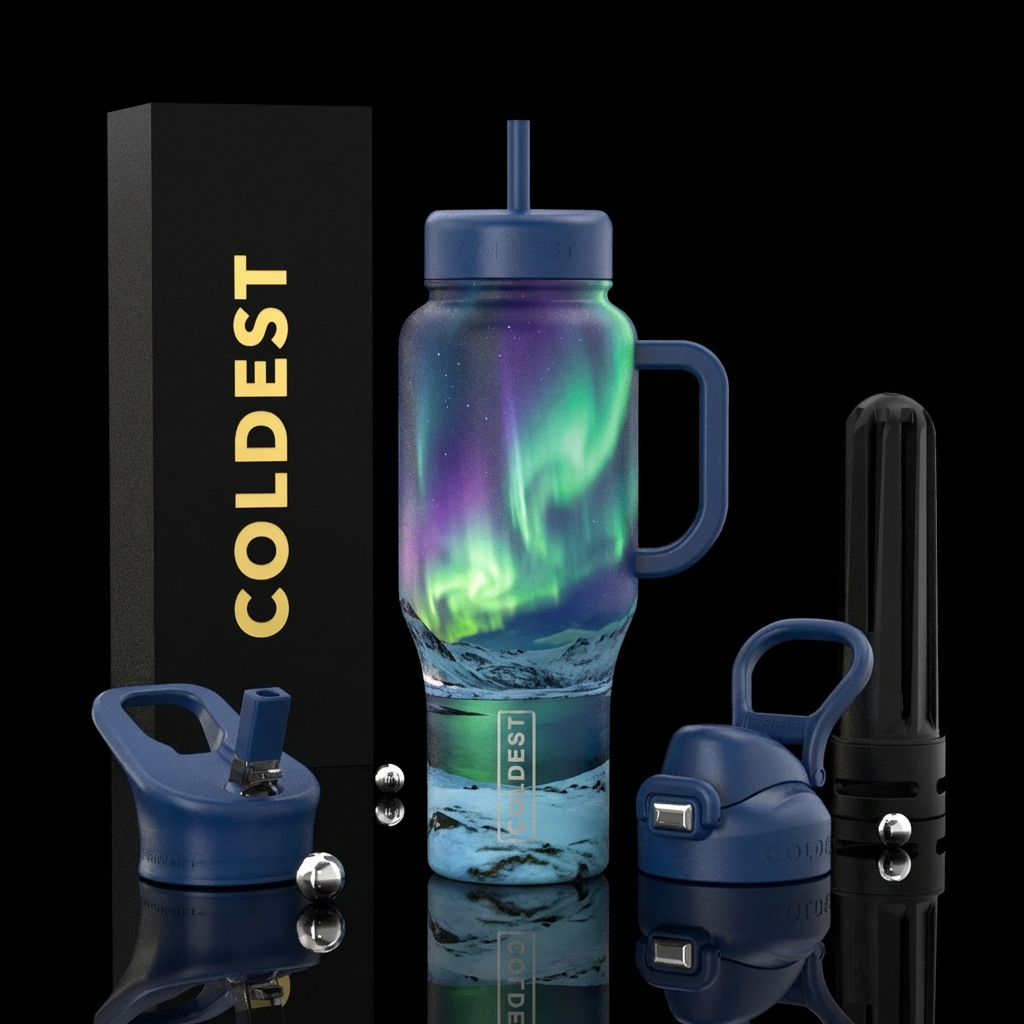 Northern Lights Across the Icelandic Sky water bottle design