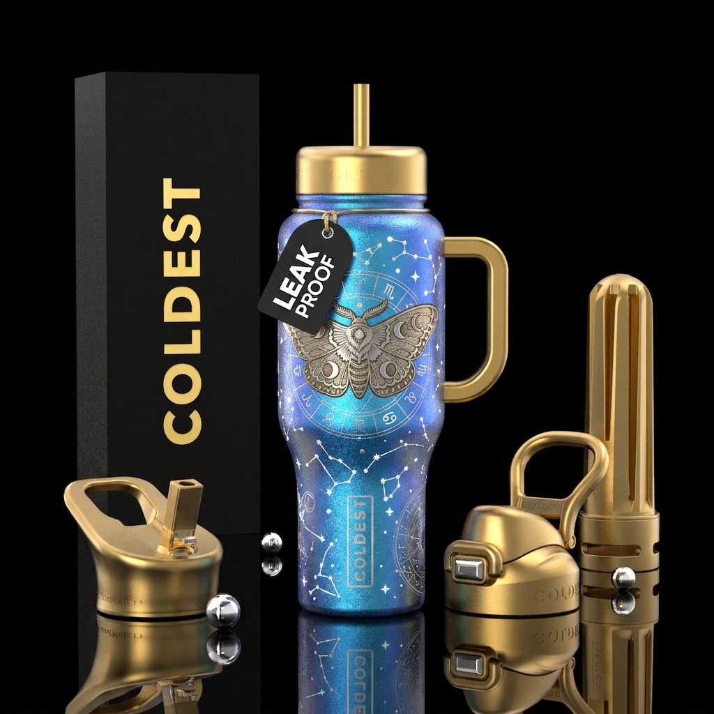 Celestial Moth water bottle design