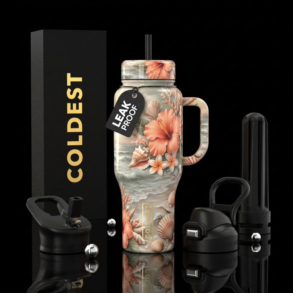 Petals in the Sand water bottle design
