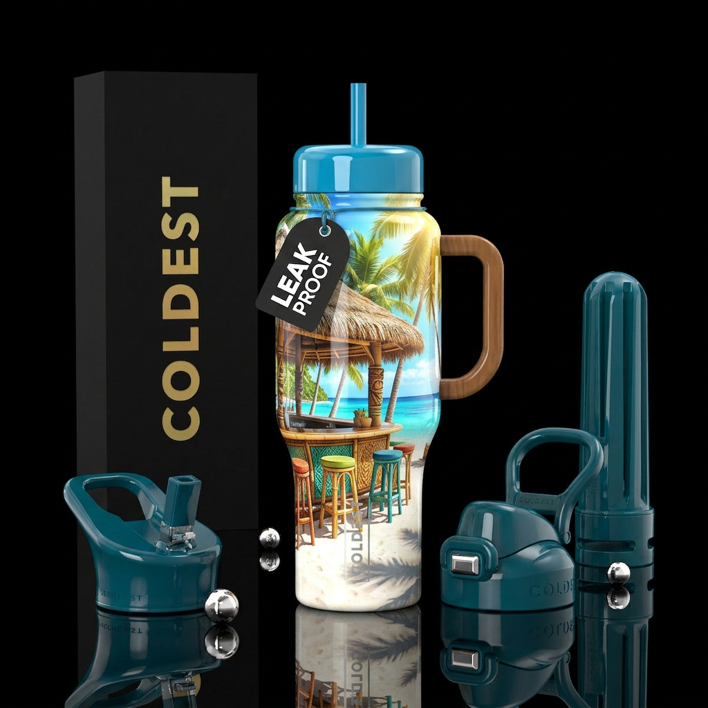 Island Snacks water bottle design