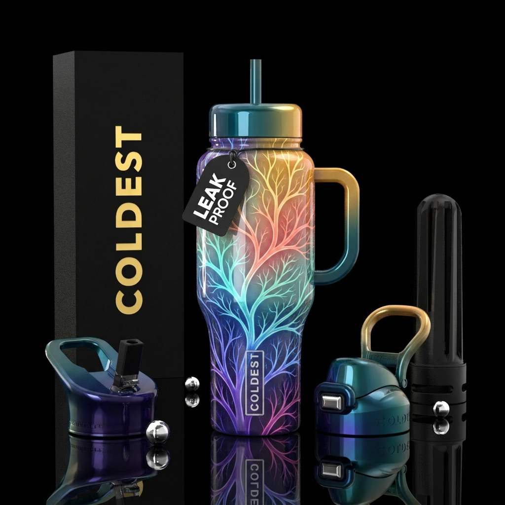 Rooted Rainbow water bottle design