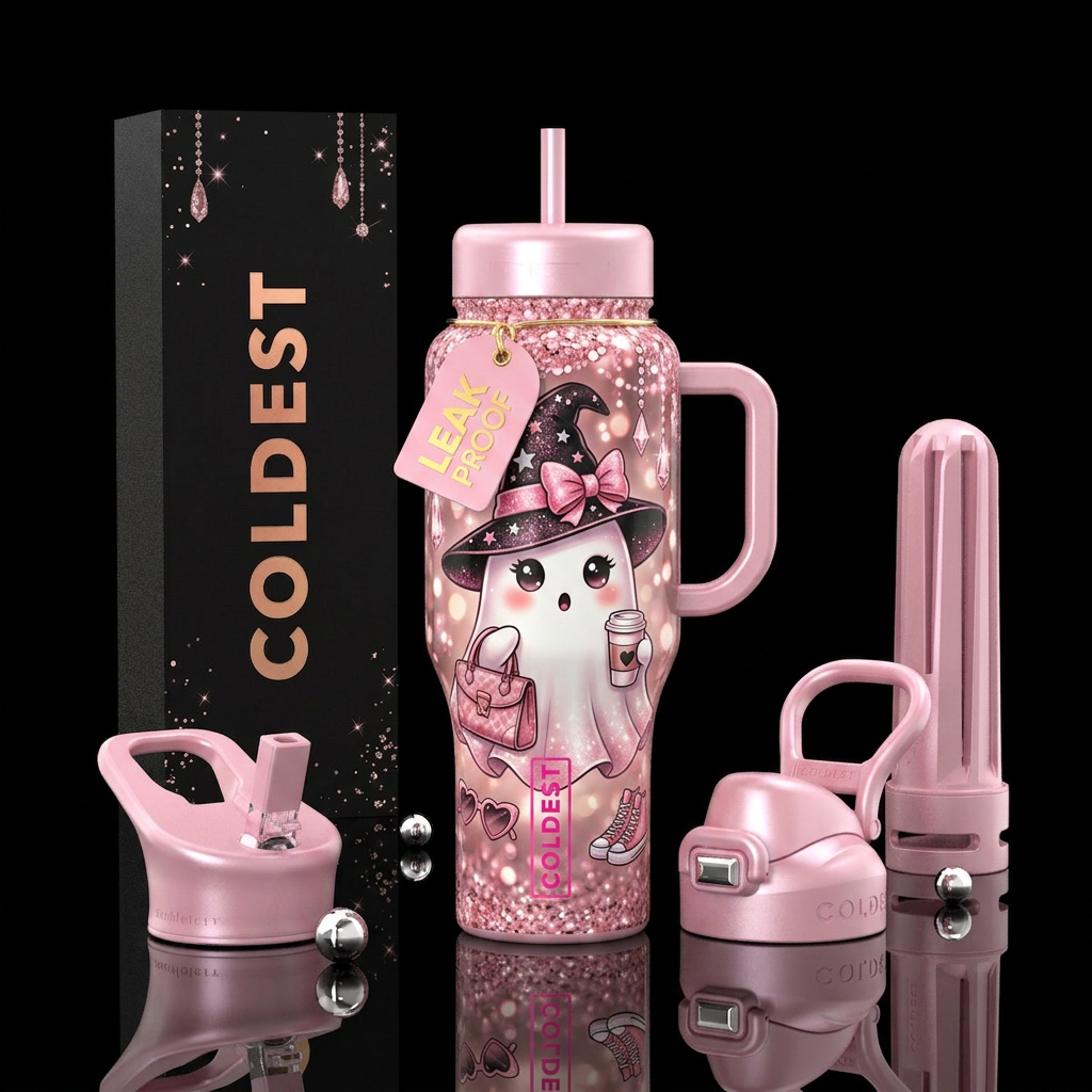 Ghost Glam water bottle design