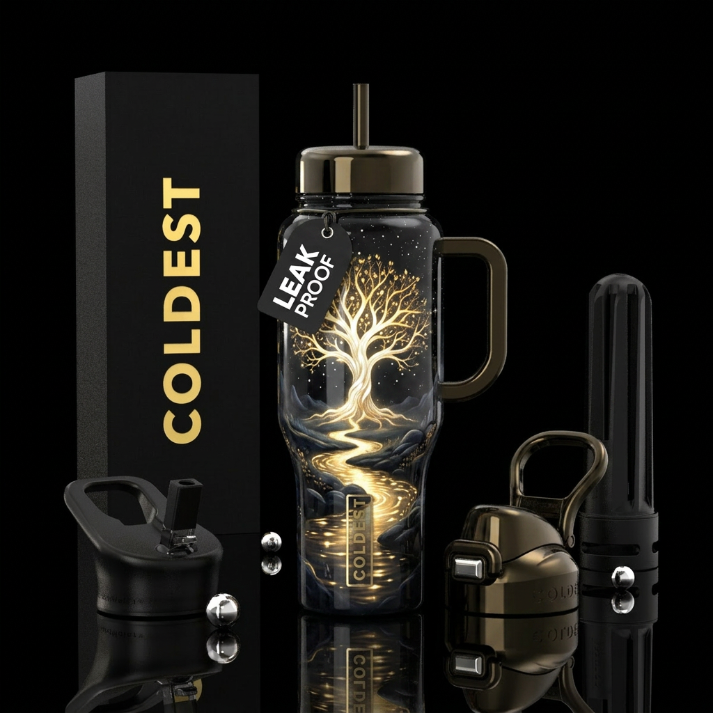 Golden Vines water bottle design