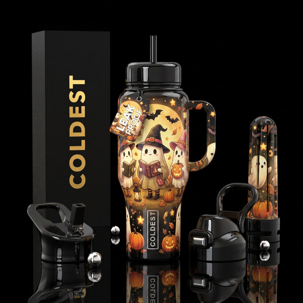 Little Ghosts water bottle design