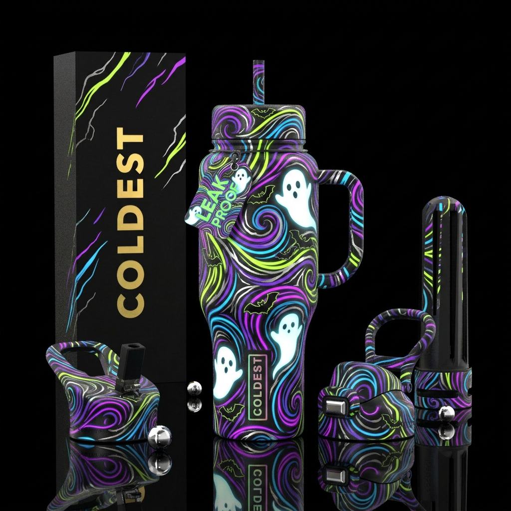 Glowie Haunting Ghouls water bottle design