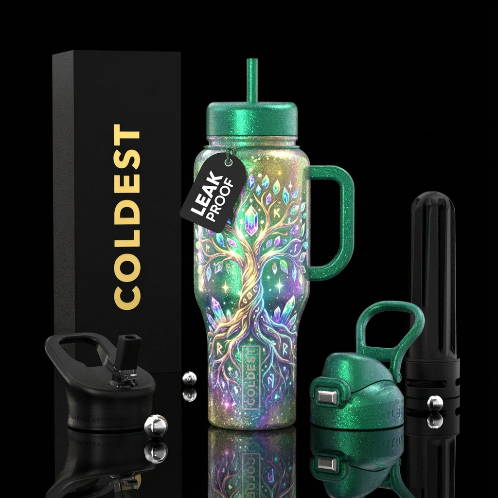 sparkly, shiny, magical, fantasy, whimsical, magic... water bottle design