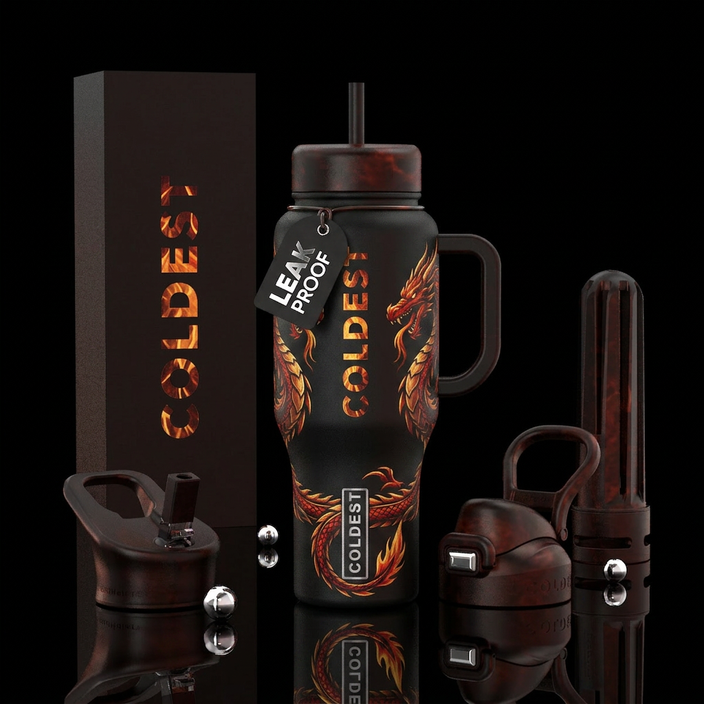 The Dragonfire water bottle design