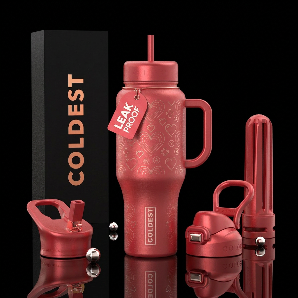 love game water bottle design